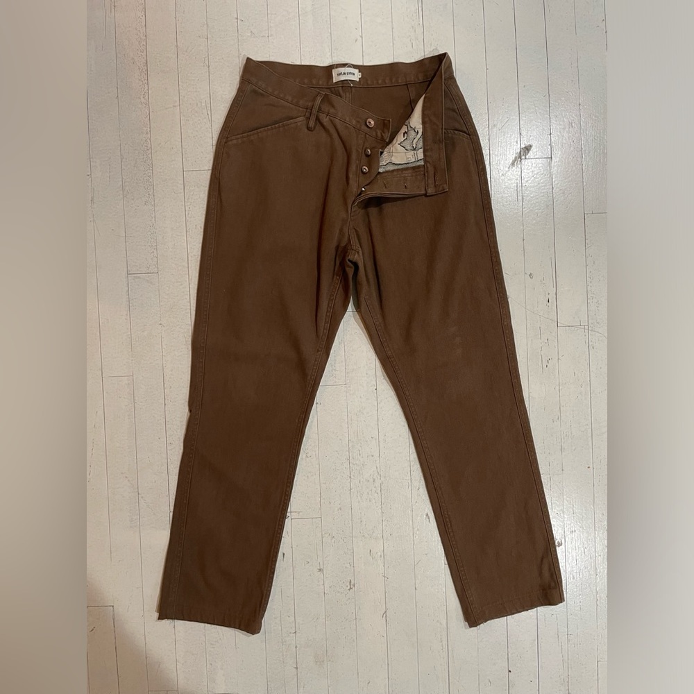 Taylor Stitch Camp Pants in Brown Boss Duck
